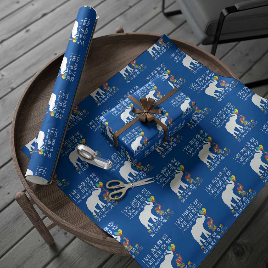 Autism Awareness Mom Wrapping Paper Roll I Will Speak Fight Advocate For You So That You Can Do It For Yourself