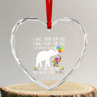 Autism Awareness Mom Heart Crystal Glass Ornament I Will Speak Fight Advocate For You So That You Can Do It For Yourself