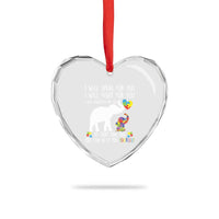 Autism Awareness Mom Heart Crystal Glass Ornament I Will Speak Fight Advocate For You So That You Can Do It For Yourself
