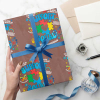 Autism Awareness Support Squad Wrapping Paper Roll In April We Wear Blue - Wonder Print Shop