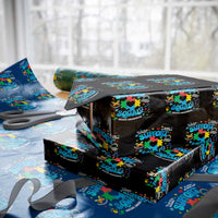Autism Awareness Support Squad Wrapping Paper Roll In April We Wear Blue - Wonder Print Shop
