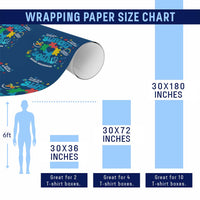 Autism Awareness Support Squad Wrapping Paper Roll In April We Wear Blue - Wonder Print Shop