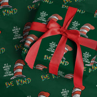 Autism Awareness Wrapping Paper Roll Why Fit In When You Were Born To Stand Out Cat In Hat - Wonder Print Shop