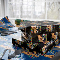 Autism Dad Awareness American Flag Fist Bump Wrapping Paper Roll
