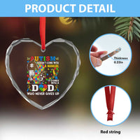 Autism Dad Heart Crystal Glass Ornament Autism Doesn't Come With A Manual It Comes With A Dad