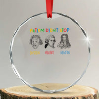 Autism Didn't Stop Einstein Mozart Newton Crystal Glass Ornament Autism Awareness