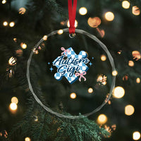 Autism Gigi Coquette Puzzle Piece Pink Bow Crystal Glass Ornament