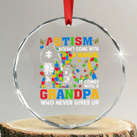 Autism Grandpa Crystal Glass Ornament Autism Doesn't Come With A Manual It Comes With A Grandpa
