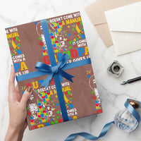 Autism Grandpa Wrapping Paper Roll Autism Doesn't Come With A Manual It Comes With A Grandpa