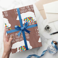 Autism Mama Bear Wrapping Paper Roll I Will Speak Fight Advocate For You - Wonder Print Shop