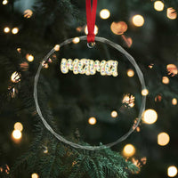 Autism Mama Crystal Glass Ornament Autism Awareness Mental Health Puzzle Glitter Print