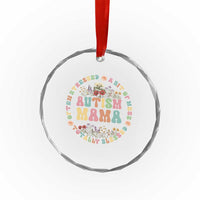 Autism Mama Crystal Glass Ornament Totally Blessed Often Stressed A Bit Of A Mess - Wonder Print Shop