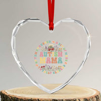 Autism Mama Heart Crystal Glass Ornament Totally Blessed Often Stressed A Bit Of A Mess - Wonder Print Shop