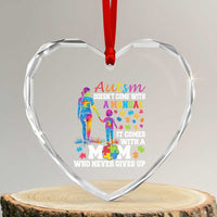 Autism Mom Heart Crystal Glass Ornament Who Never Gives Up Family Support Autistic - Wonder Print Shop