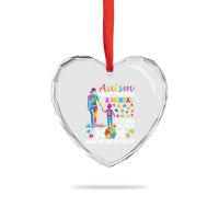 Autism Mom Heart Crystal Glass Ornament Who Never Gives Up Family Support Autistic - Wonder Print Shop