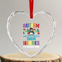 Autism Mom Some People Look Up Their Heroes I'm Raising Mine Heart Crystal Glass Ornament Autism Awareness