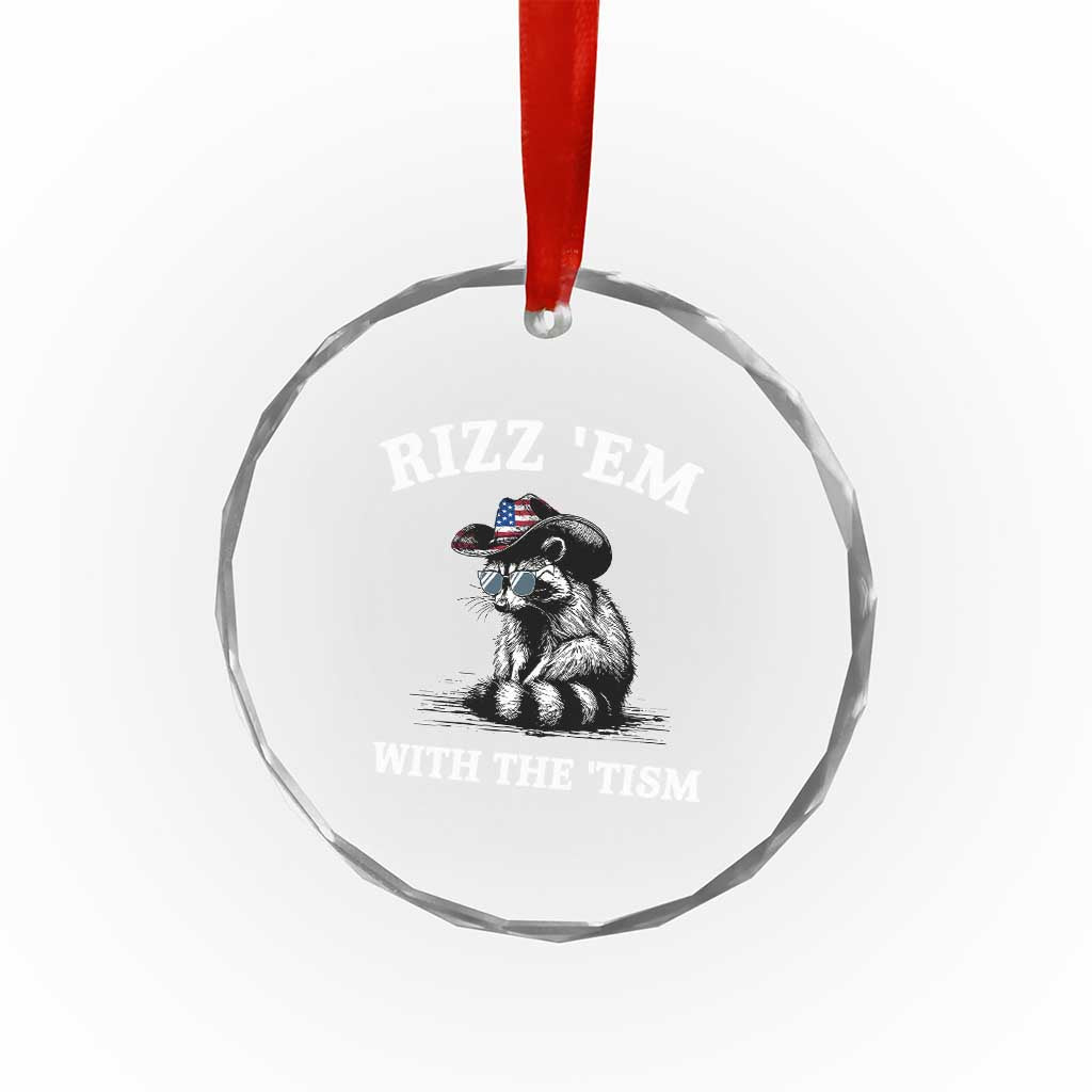 Autism Racoon Cowboy Crystal Glass Ornament Rizz Em With The Tism TS02