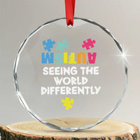 Autism Seeing The World Differently Crystal Glass Ornament Autistic Autism Awareness Puzzle