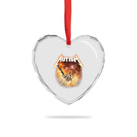 Autism Skeleton Funny Meme Heart Crystal Glass Ornament Fire Burning Flames