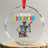 Autism Skeleton Rocker Crystal Glass Ornament I Rock The Spectrum Autism Awareness