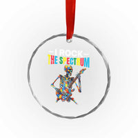 Autism Skeleton Rocker Crystal Glass Ornament I Rock The Spectrum Autism Awareness