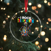Autism Skeleton Rocker Crystal Glass Ornament I Rock The Spectrum Autism Awareness