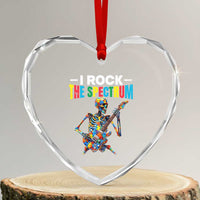 Autism Skeleton Rocker Heart Crystal Glass Ornament I Rock The Spectrum Autism Awareness