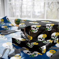 Autism Skull Sunflower Wrapping Paper Roll Support Autistic Puzzle Pieces Heart - Wonder Print Shop