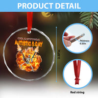 Autistic And Gay Skeleton Explosion Crystal Glass Ornament - Wonder Print Shop