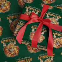 Autistic And Gay Skeleton Explosion Wrapping Paper Roll - Wonder Print Shop