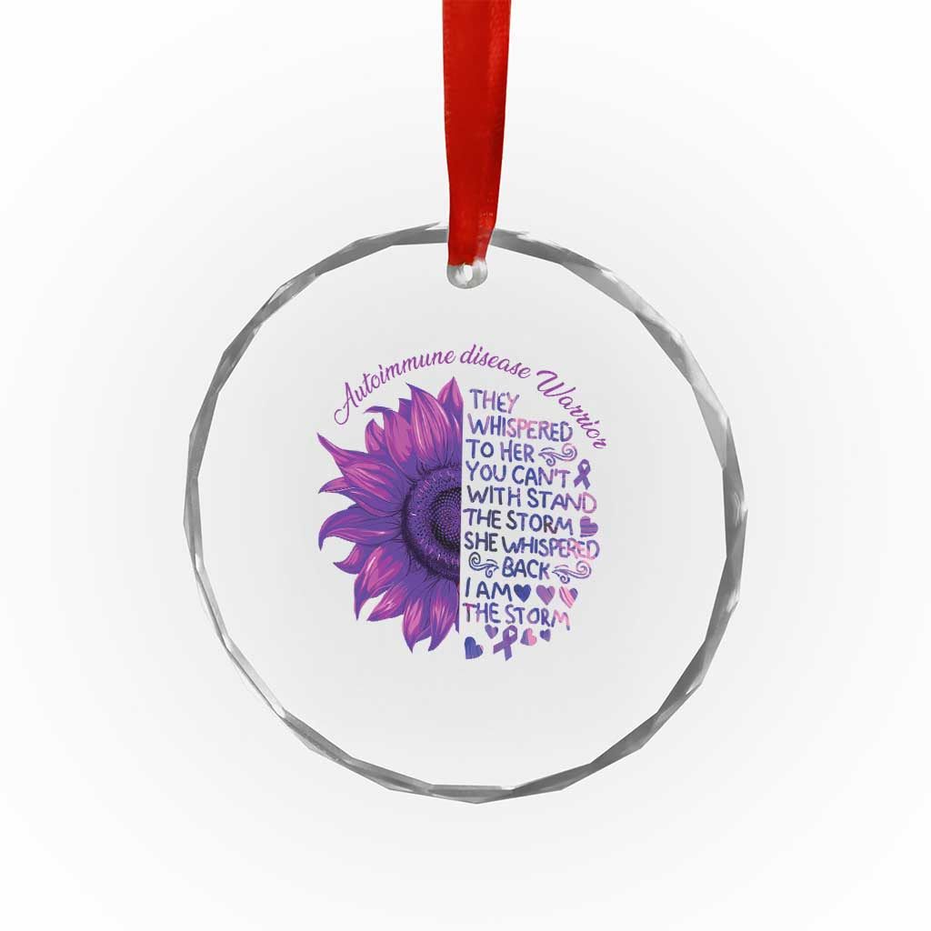 Autoimmune Disease Awereness Crystal Glass Ornament I Am The Storm Purple Ribbon