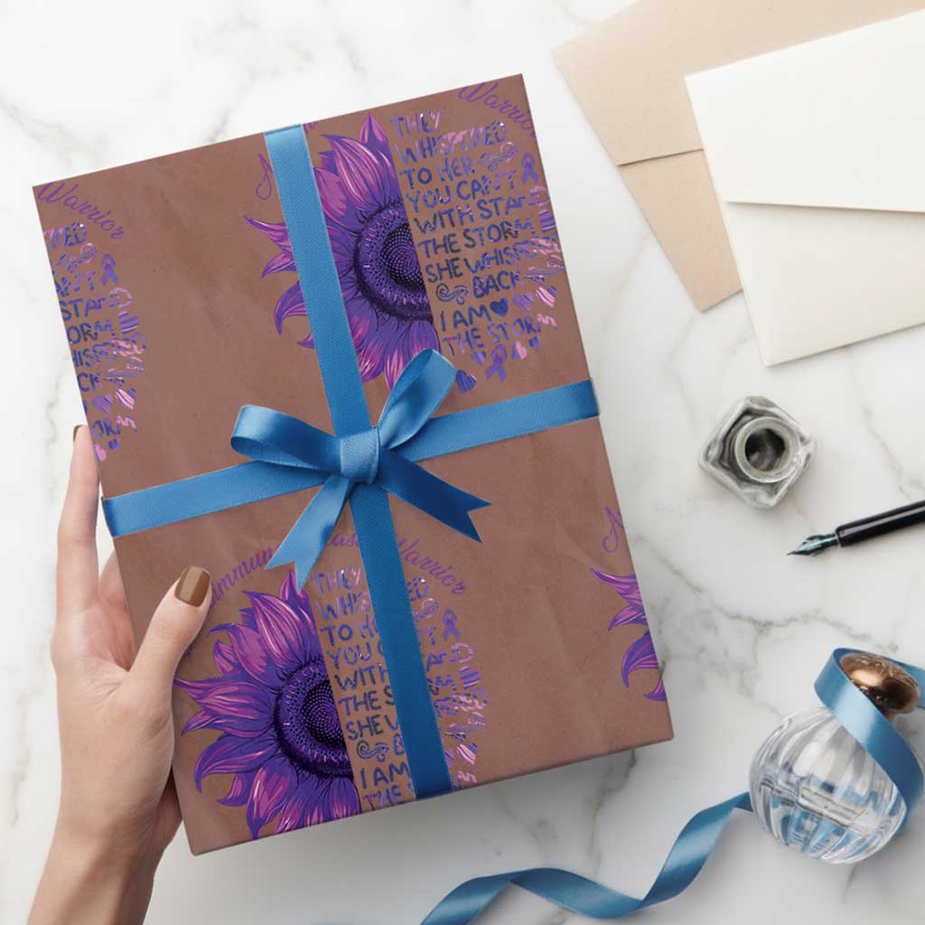 Autoimmune Disease Awereness Wrapping Paper Roll I Am The Storm Purple Ribbon