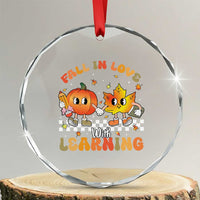 Autumn Teacher Crystal Glass Ornament Retro Fall In Love With Learning Thanksgiving Pumpkin TS10