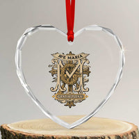 Ave Maria Heart Crystal Glass Ornament Gratia Plena Blessed Mother Mary Hail - Wonder Print Shop
