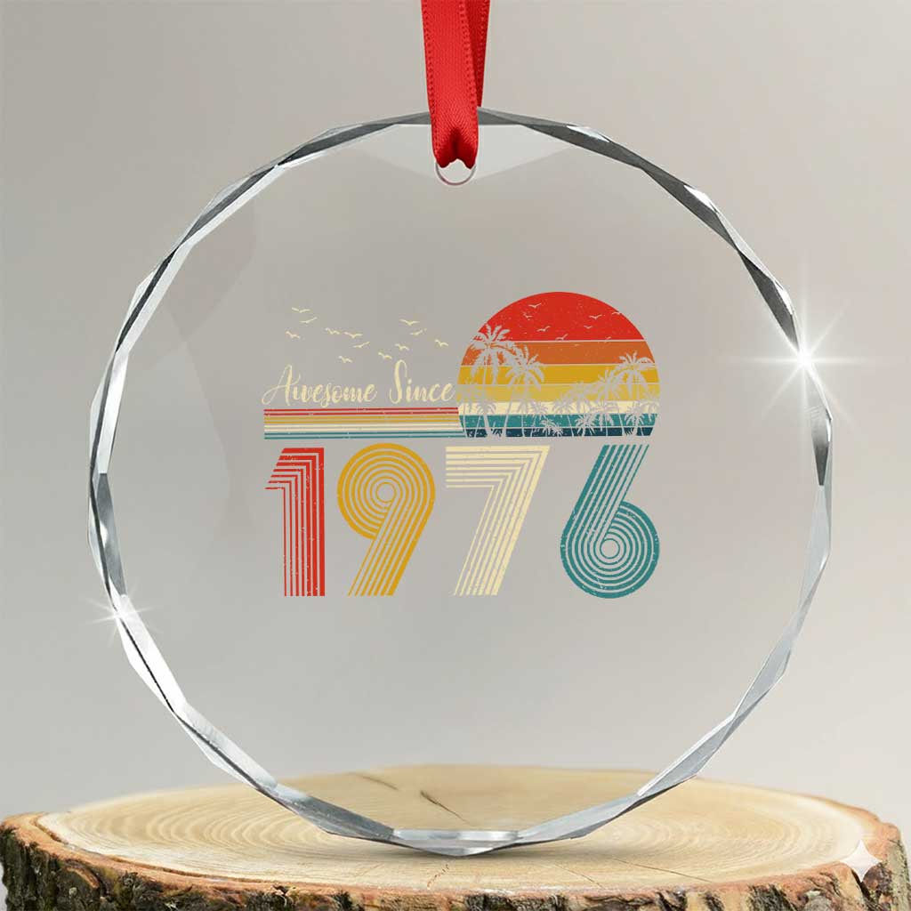 Awesome Since 1976 Birthday Crystal Glass Ornament Vintage 50th 50 Year Old Bday Gifts
