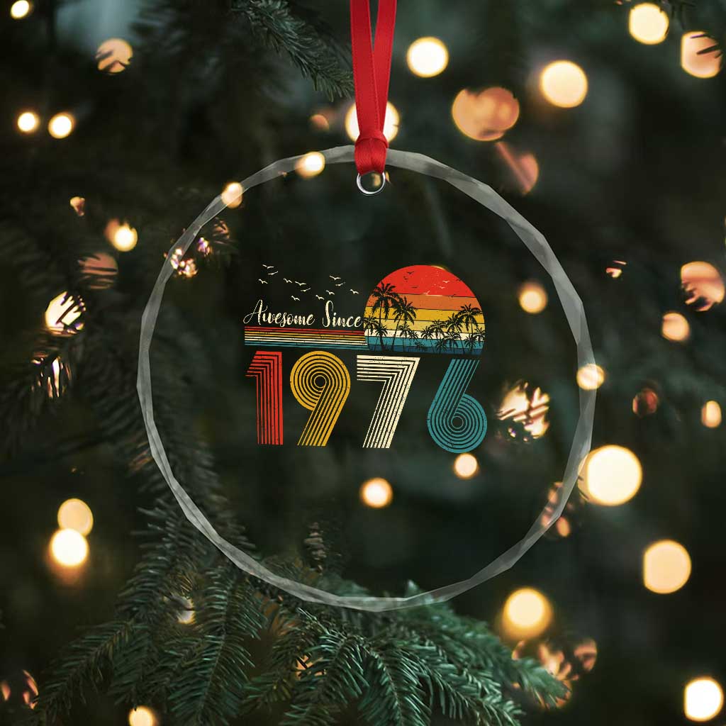 Awesome Since 1976 Birthday Crystal Glass Ornament Vintage 50th 50 Year Old Bday Gifts
