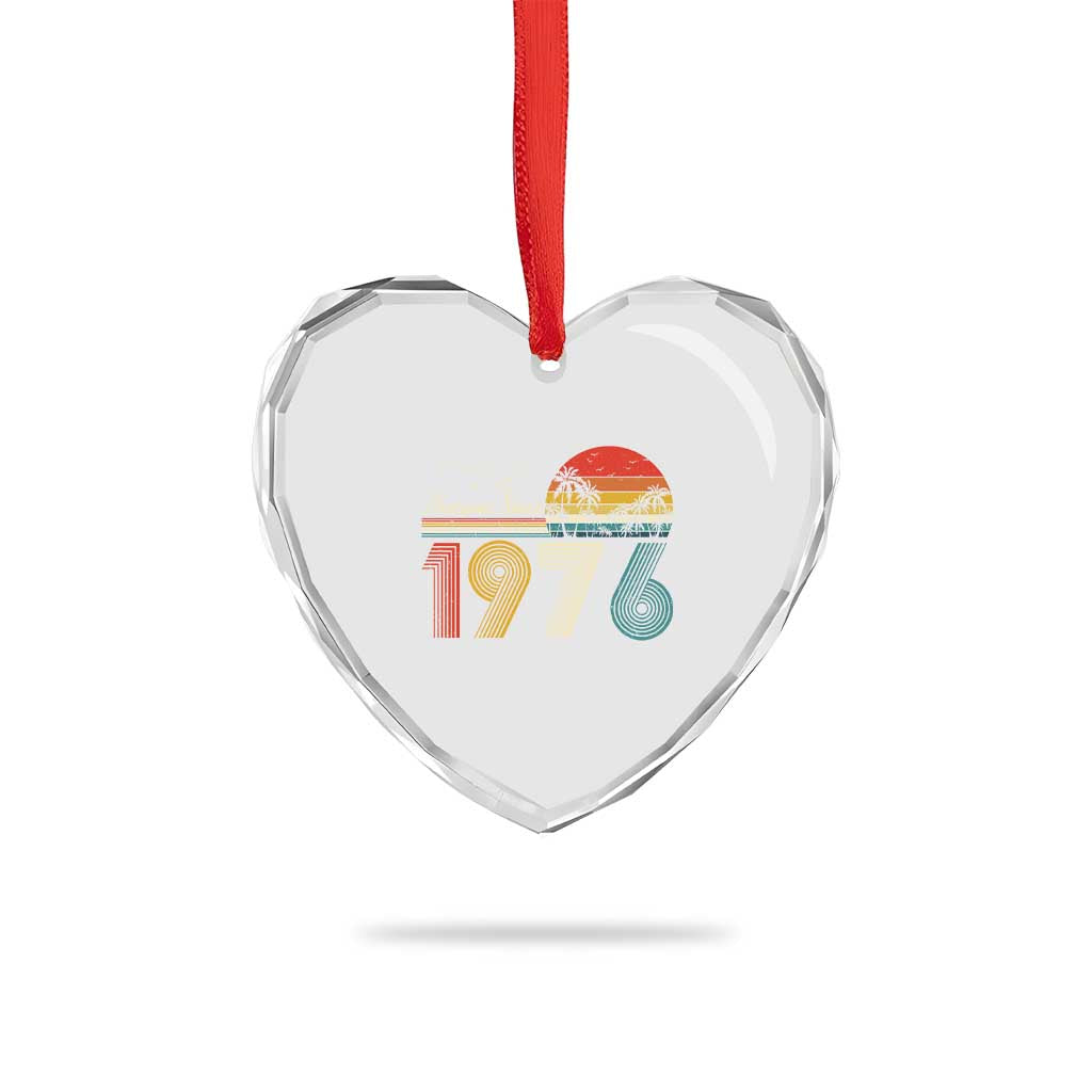 Awesome Since 1976 Birthday Heart Crystal Glass Ornament Vintage 50th 50 Year Old Bday Gifts