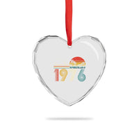 Awesome Since 1976 Birthday Heart Crystal Glass Ornament Vintage 50th 50 Year Old Bday Gifts