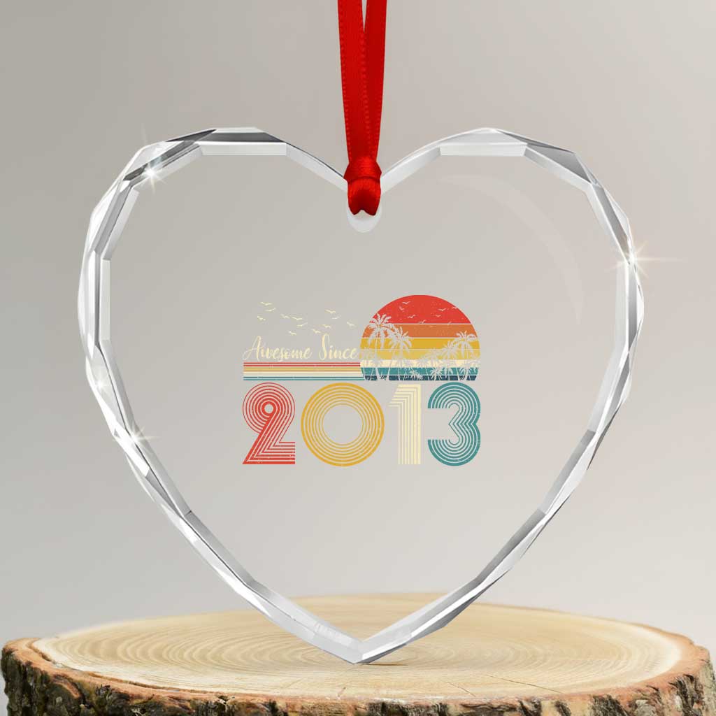 Awesome Since 2013 Heart Crystal Glass Ornament 13th Birthday 13 Year Old Son Boy