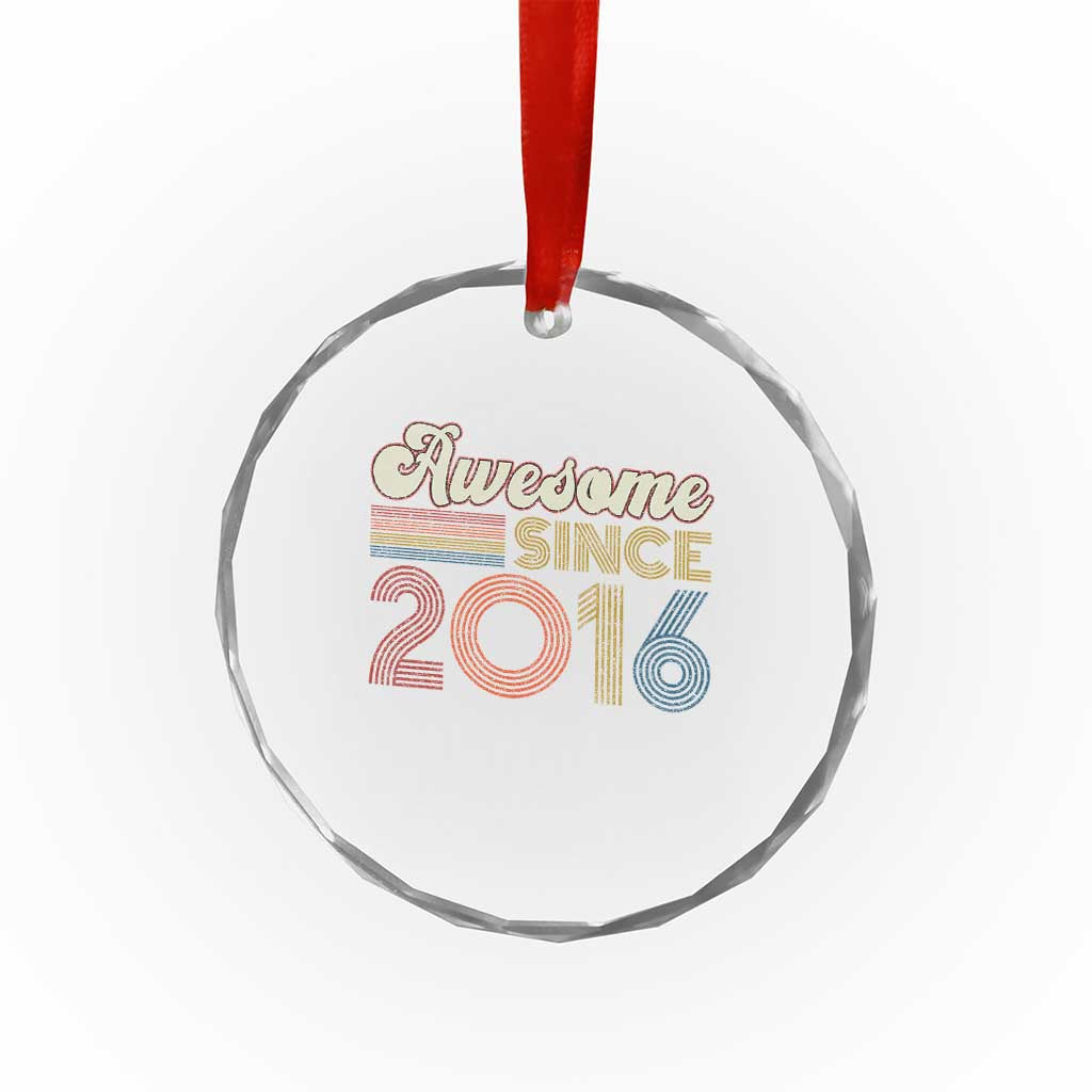 Awesome Since 2016 Crystal Glass Ornament 10yr Bday Son Boy Funny 10th 10 Year Old Birthday
