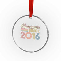 Awesome Since 2016 Crystal Glass Ornament 10yr Bday Son Boy Funny 10th 10 Year Old Birthday