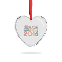 Awesome Since 2016 Heart Crystal Glass Ornament 10yr Bday Son Boy Funny 10th 10 Year Old Birthday