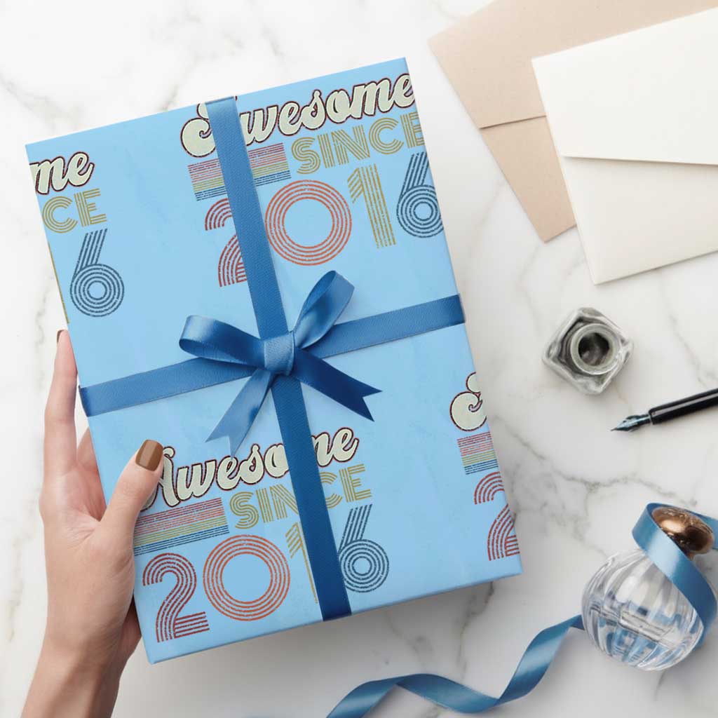 Awesome Since 2016 Wrapping Paper Roll 10yr Bday Son Boy Funny 10th 10 Year Old Birthday