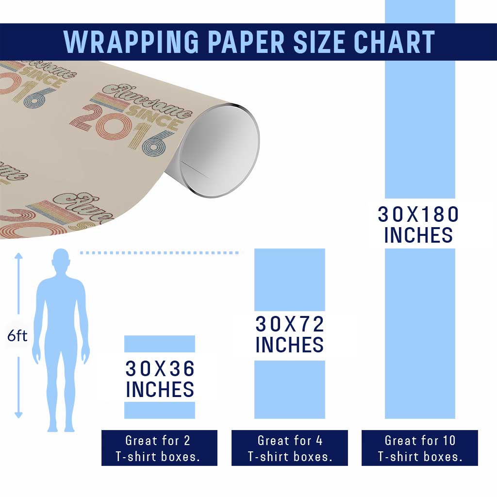 Awesome Since 2016 Wrapping Paper Roll 10yr Bday Son Boy Funny 10th 10 Year Old Birthday
