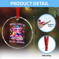 Axolotl 100 Days Of School Crystal Glass Ornament 100 Days Is Alotl School 67 33 Six Seven Meme