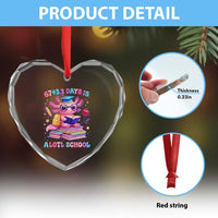 Axolotl 100 Days Of School Heart Crystal Glass Ornament 100 Days Is Alotl School 67 33 Six Seven Meme