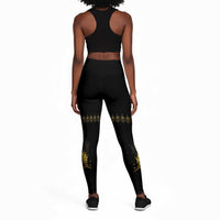 Ayiti 222nd Independence Day Anniversary Leggings Haiti Gold VeVe Pattern - Wonder Print Shop