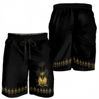 Ayiti 222nd Independence Day Anniversary Shorts for Men Haiti Gold VeVe Pattern - Wonder Print Shop