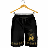 Ayiti 222nd Independence Day Anniversary Shorts for Men Haiti Gold VeVe Pattern - Wonder Print Shop