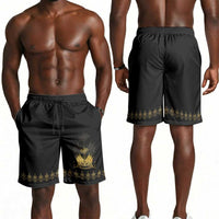 Ayiti 222nd Independence Day Anniversary Shorts for Men Haiti Gold VeVe Pattern - Wonder Print Shop